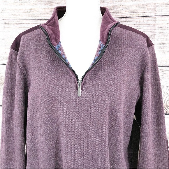 Ben Sherman Purple Quarter Zip Pullover Sweater Size L - Picture 4 of 12
